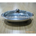 Chinese style staniless steel hot pot with glass cover